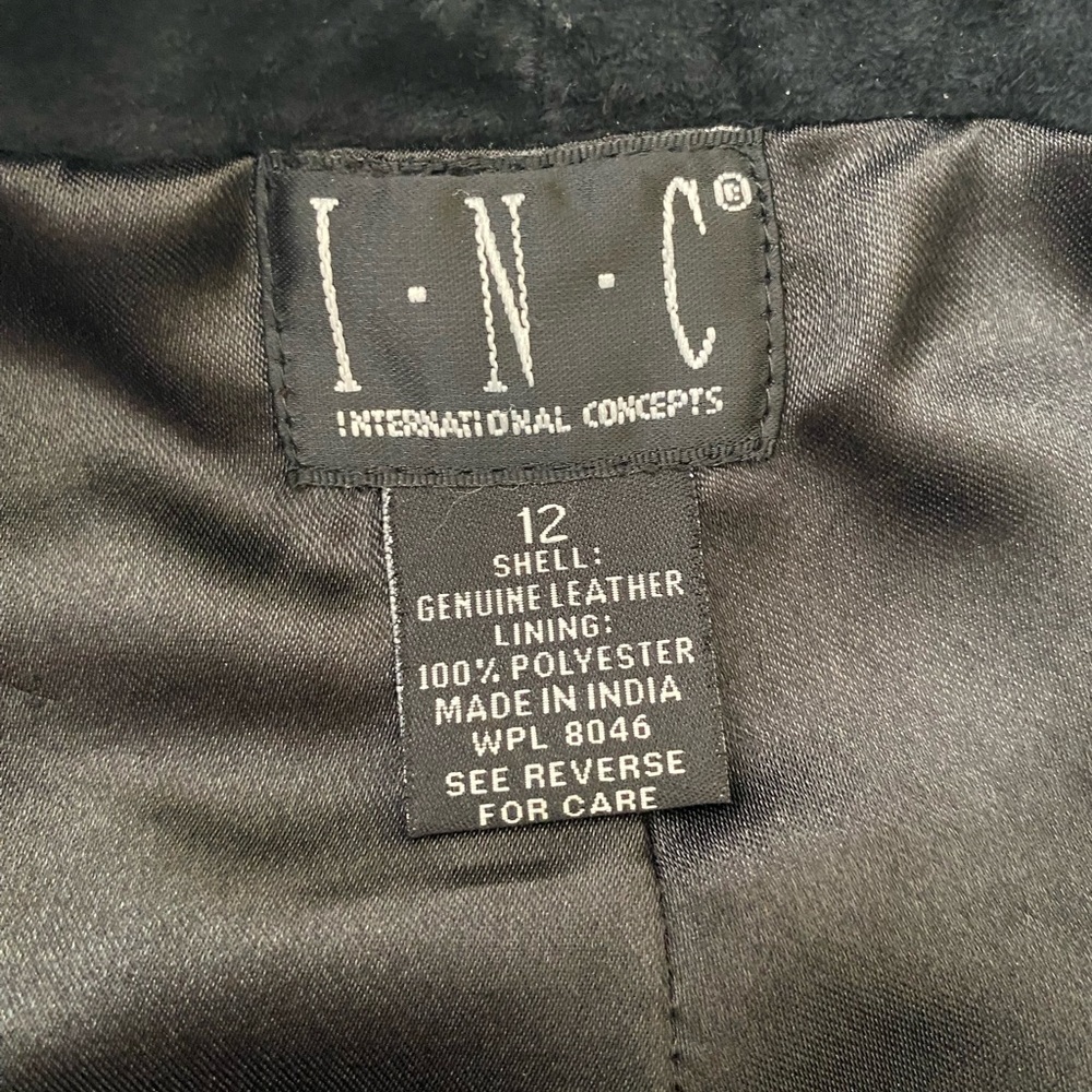 INC Black Leather Pants. Size 12 - Picture 5 of 7